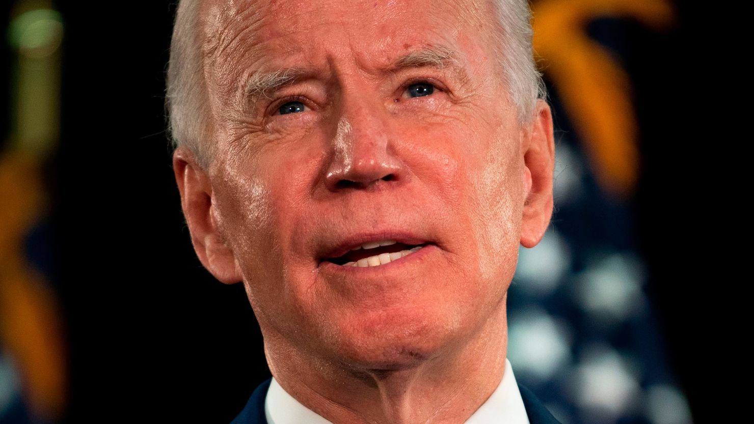 Presumptive Democratic presidential nominee and former Vice President Joe Biden speaks at Delaware State Universitys student center in Dover, Delaware, on June 5, 2020. 