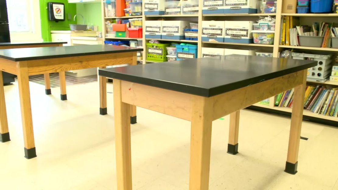 Tables will be spaced out in classrooms and have only one chlld or a pair at each, Lathan said.