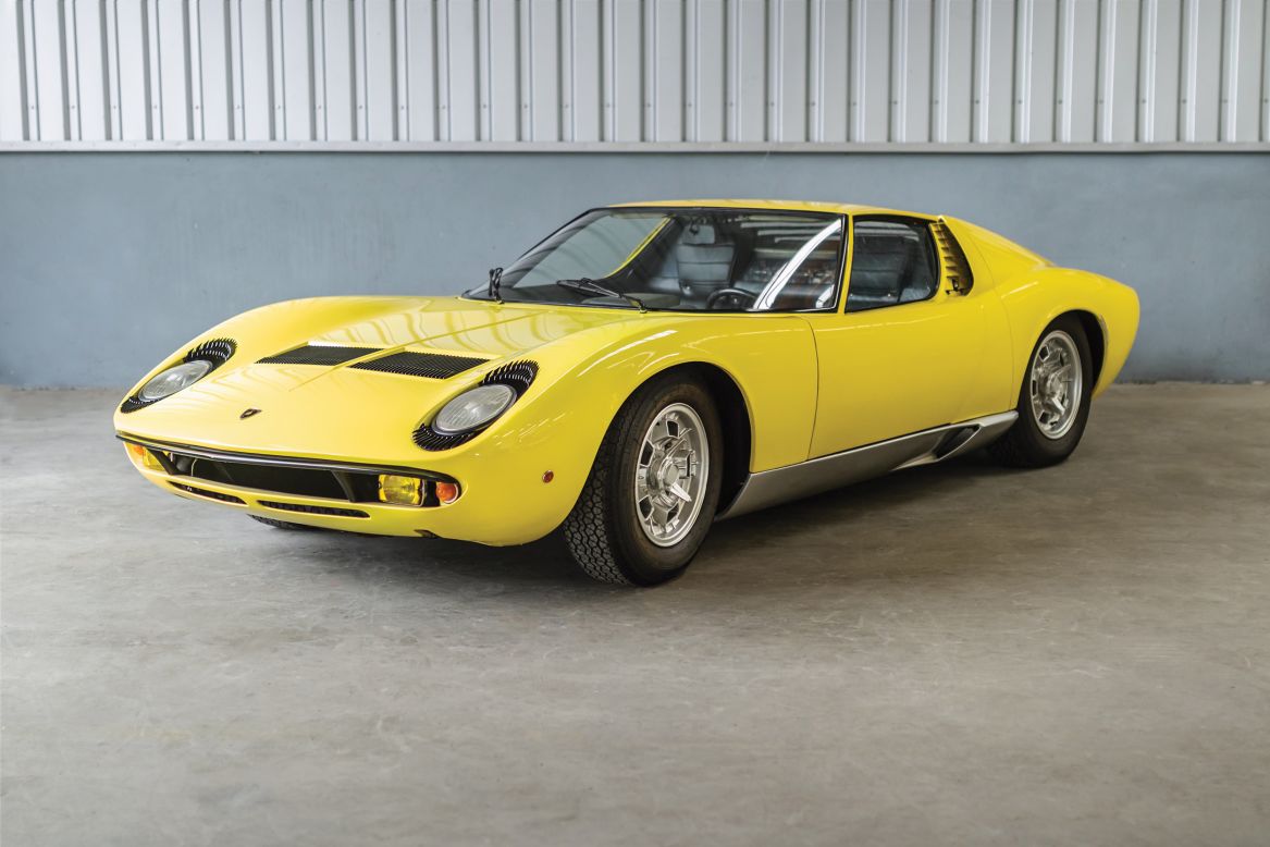 <strong>1968 Lamborghini Miura P400 </strong><br /><strong>Sold for: €715,000 ($808,000) </strong><br /><br />The Lamborghini Miura is generally regarded as the first modern supercar. There had been some race cars with the engine mounted right behind the seats before it, but the Miura put that concept into a car intended for public roads. <br /><br />Designed by Marcello Gandini of the Turin, Italy, firm Gruppo Bertone, the Miura is often cited as one of the most beautiful cars ever made. And its 4.0-liter V12 engine helped make it the fastest factory production car of its day, according to RM Sotheby's. 