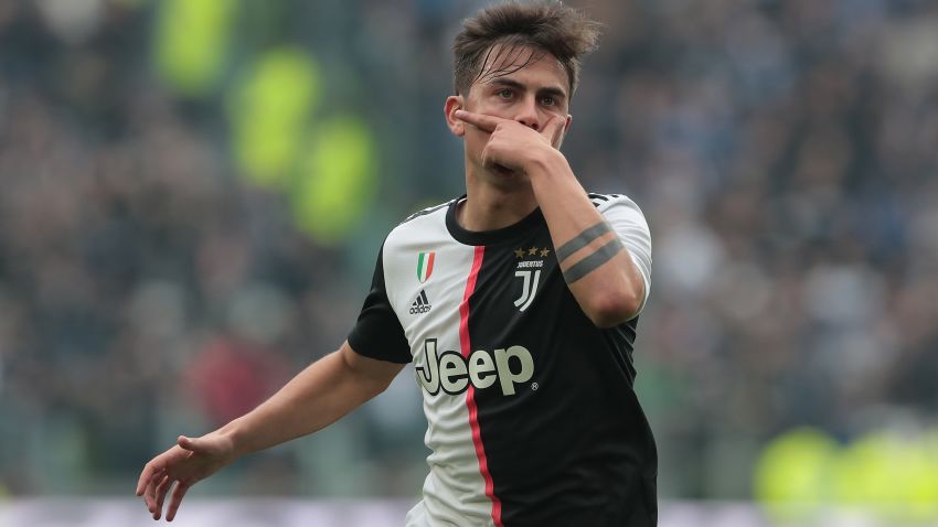TURIN, ITALY - FEBRUARY 16:  Paulo Dybala of Juventus celebrates after scoring the opening goal during the Serie A match between Juventus and Brescia Calcio at Allianz Stadium on February 16, 2020 in Turin, Italy.  (Photo by Emilio Andreoli/Getty Images)