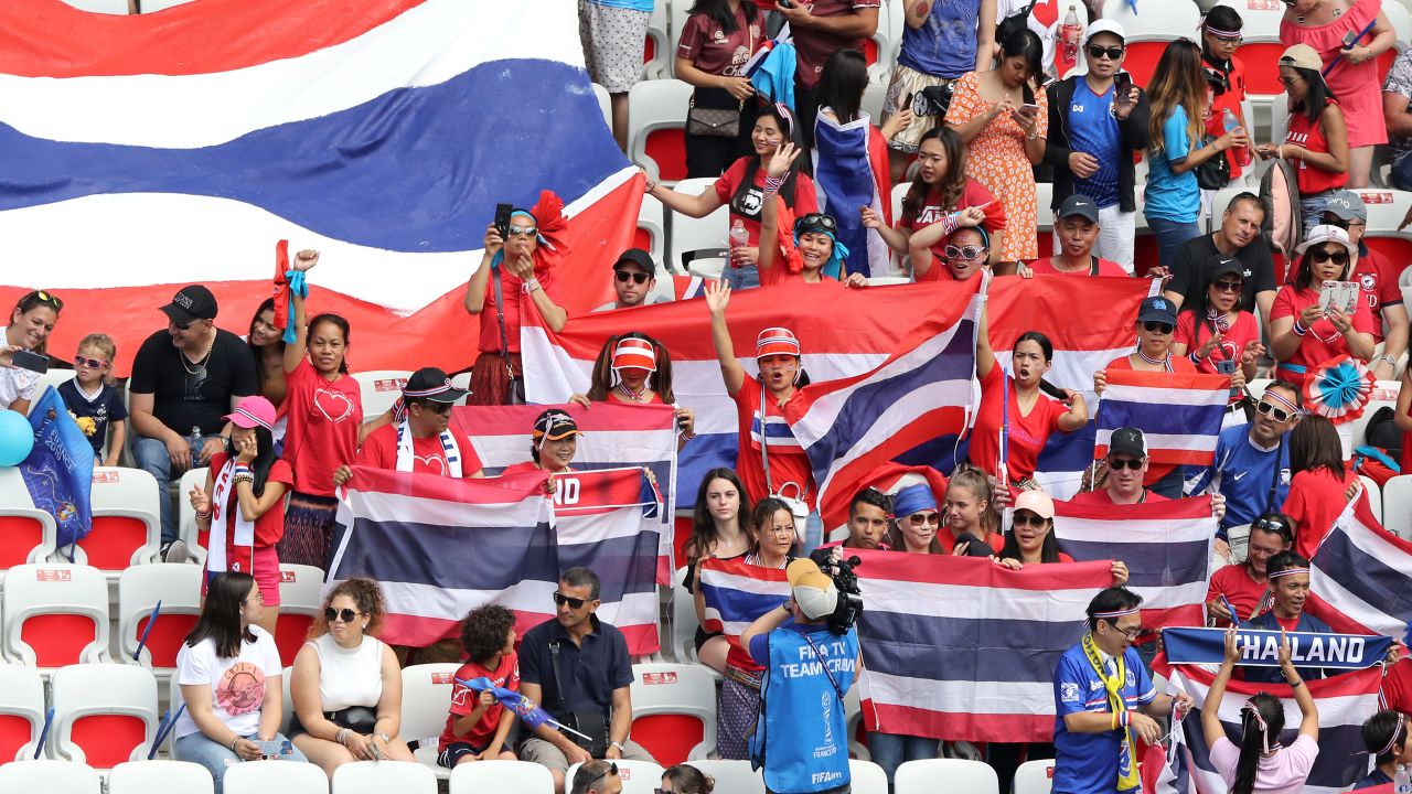 Thailand football fans show their support.