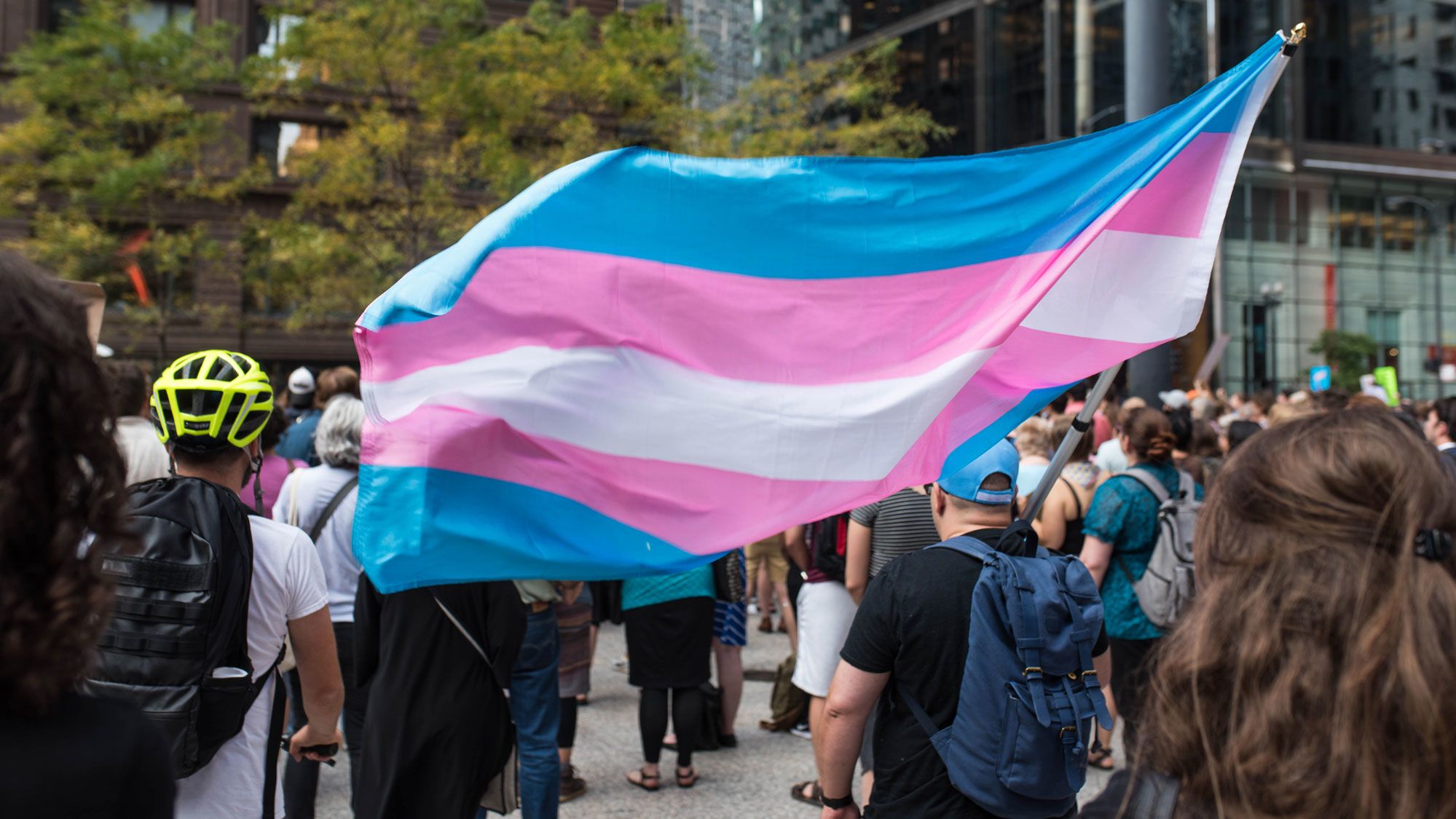 "Harry Potter" author J.K. Rowling made waves with her recent tweets about trans women and gender identity. The pictured flag represents the transgender community.