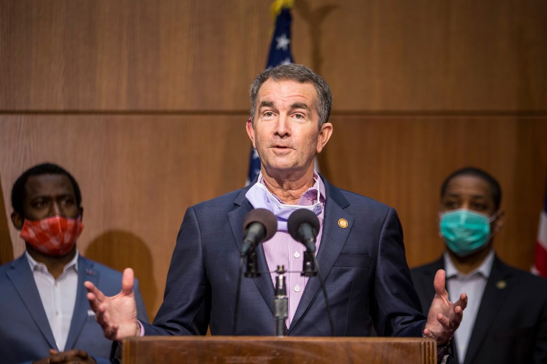Virginia Gov. Ralph Northam (D) speaks during a news conference on June 4, 2020, in Richmond, Virginia. 
