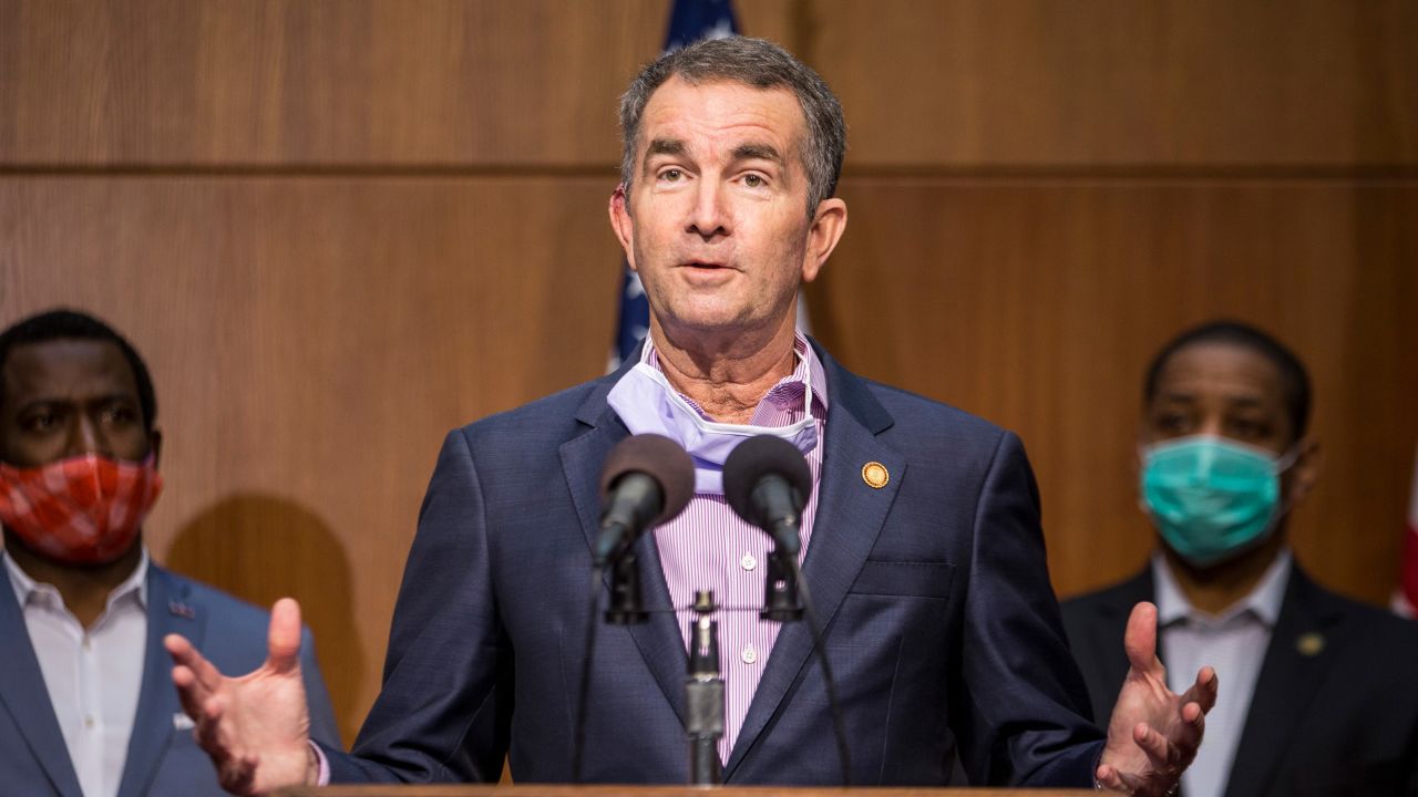 Virginia Gov. Ralph Northam (D) speaks during a news conference on June 4, 2020, in Richmond, Virginia.