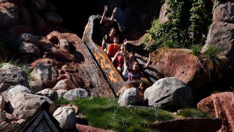 Guests ride Splash Mountain at Walt Disney Co.'s Disneyland Park, part of the Disneyland Resort, in Anaheim, California, U.S., on Wednesday, Nov. 6, 2013. The Walt Disney Co. is scheduled to release earnings figures on Nov. 7. Photographer: Patrick Fallon/Bloomberg via Getty Images