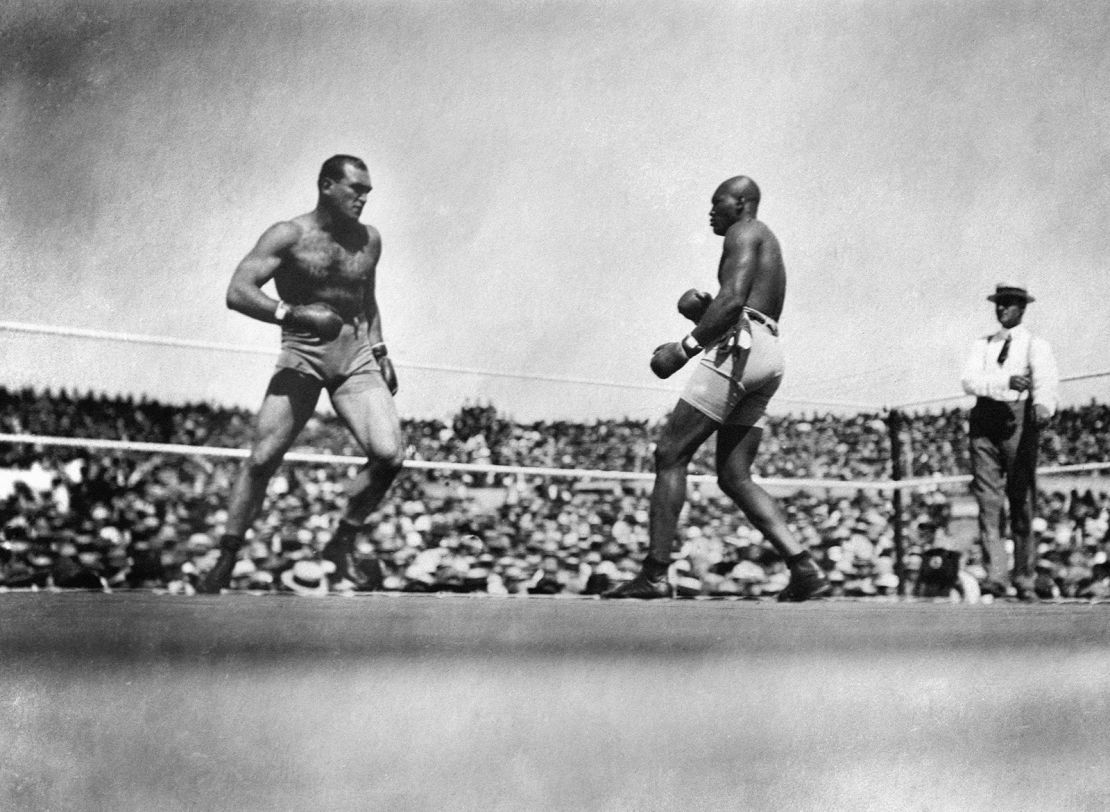 Johnson (right) faces Jeffries in  Reno, Nevada.