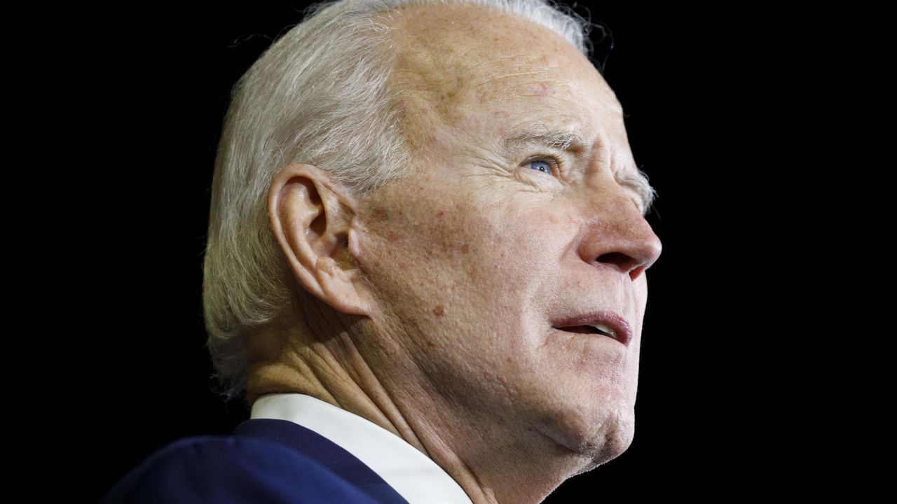 Former Vice President Joe Biden, 2020 Democratic presidential candidate, during a primary night rally in the Baldwin Hills neighborhood of Los Angeles, California, U.S., on Tuesday, March 3, 2020. 