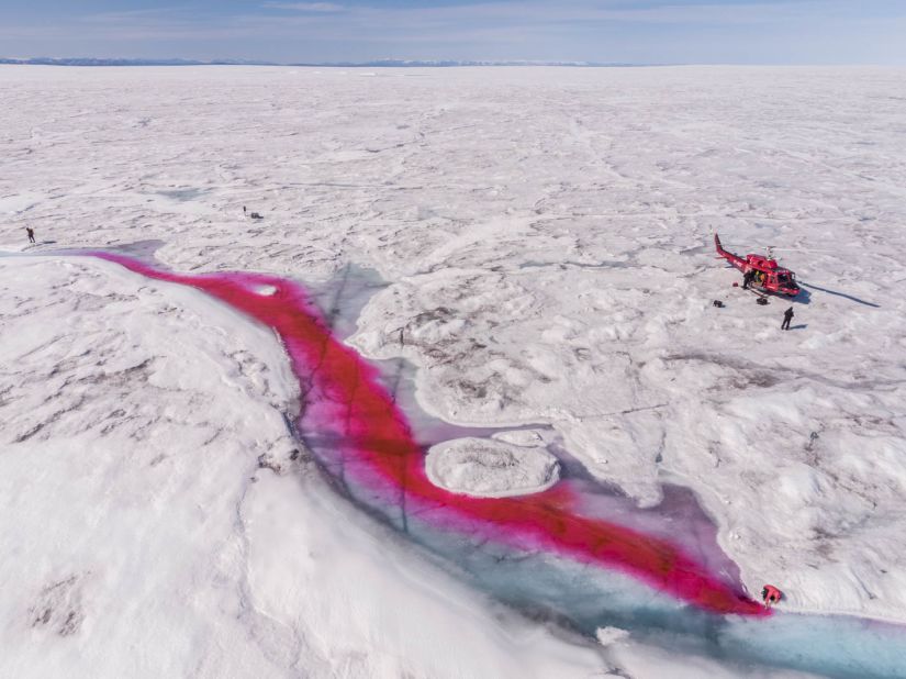 For his book "Human Planet," aerial photographer George Steinmetz has put together a collection of images that chronicle our impact on the environment and our efforts to try and save it. <br />In Greenland, the melting ice sheet is a major contributor to <a href="https://edition.cnn.com/interactive/2018/09/world/greenland-climate-change-cnnphotos/" target="_blank">rising sea levels</a>. In 2017, Steinmetz photographed glaciologists using dye to track flows of water into crevasses. This movement of surface water may increase the rate at which <a href="https://www.sciencealert.com/below-greenland-ice-sheet-surprising-amount-liquid-water-climate-models" target="_blank" target="_blank">ice slides into the sea and melts.</a>
