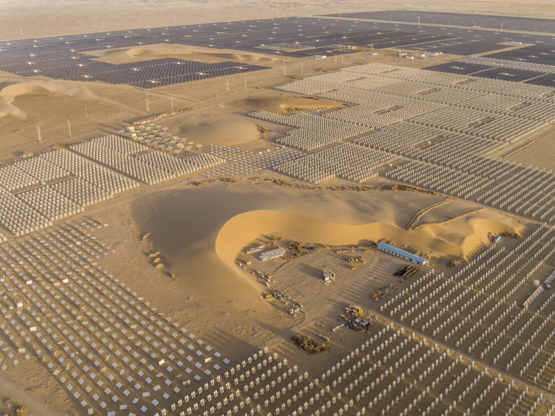 The Golmud Solar Park, in Qinghai province, northwestern China. The country has long relied on coal for its energy needs, but is rapidly developing solar projects.