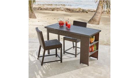 Hampton Bay Rehoboth 3-Piece Wicker Outdoor Balcony Height Dining Set