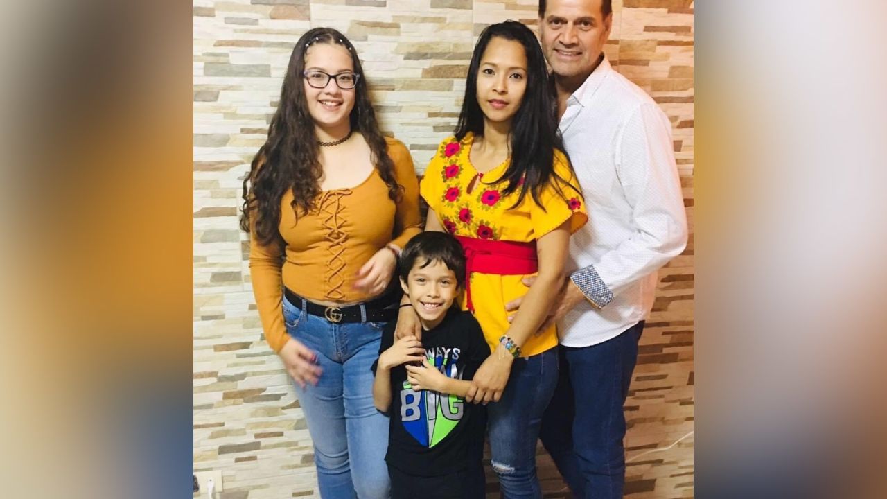 Rosaura Quinteros with her husband and their children.