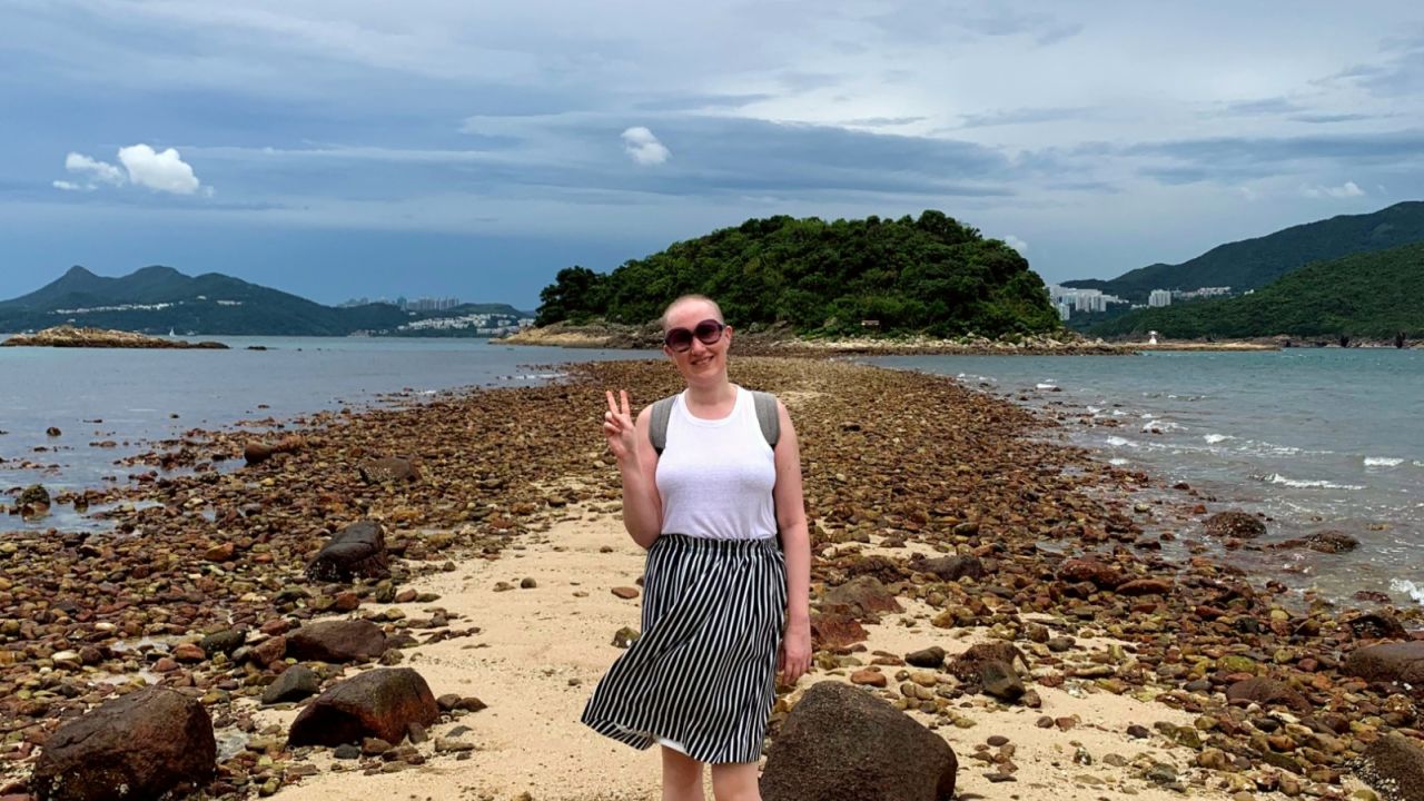 Lilit Marcus exploring Hong Kong's Sharp Island
