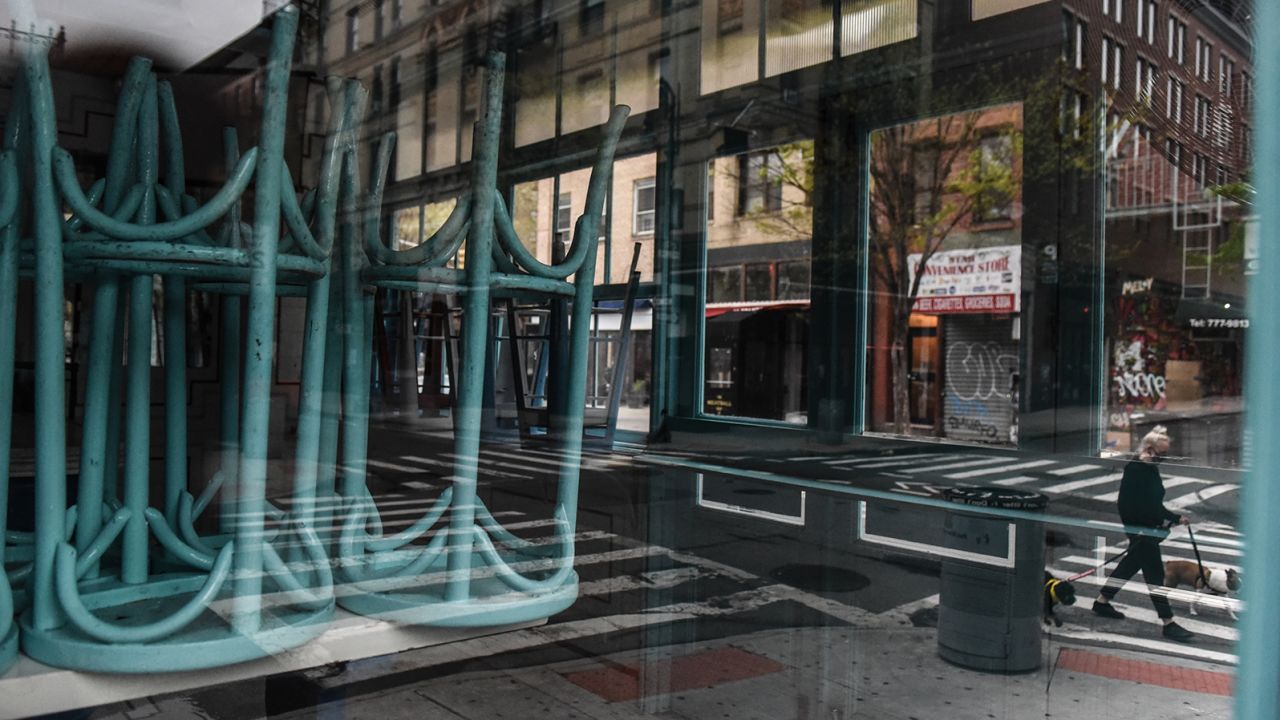 NEW YORK, NY - APRIL 30 : A closed restaurant is seen on April 30, 2020 in the Lower East Side neighborhood in New York City. Governor Cuomo has ordered all New York non-essential businesses to close or have their workers work from home through May 15, 2020. (Photo by Stephanie Keith/Getty Images)