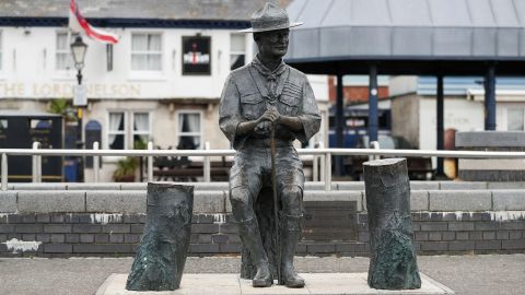 The statue of Baden-Powell will be removed Thursday.
