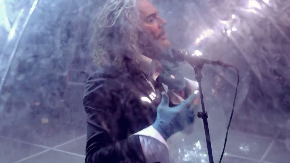 The Flaming Lips perform in socially distant bubbles on Stephen Colbert's late night show. 