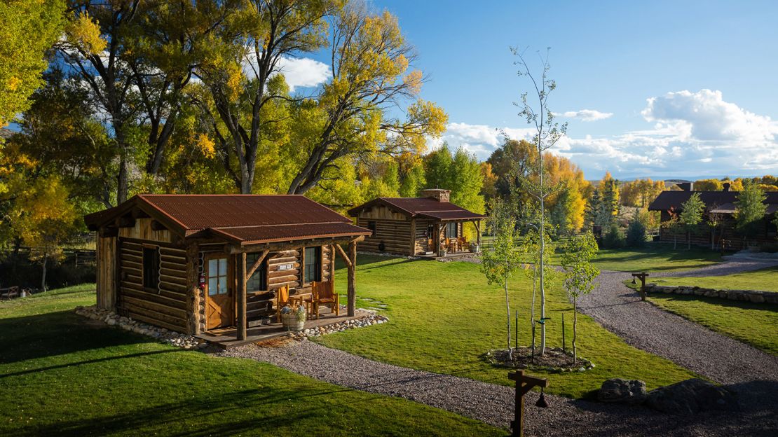 The property includes nine historically restored cabins of varying size.