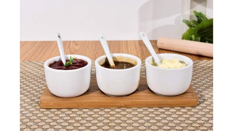 Singkasa Sauce Bowls-Condiment Set with Bamboo Tray