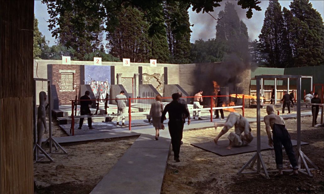 <strong>SPECTRE Island, "From Russia With Love" (1963) -- </strong>With no villain's lair per se in "From Russia With Love," SPECTRE Island was the closest we got to a nexus of dastardly deeds. SPECTRE's secretive agent training facility (location unknown) was in fact filmed at Heatherden Hall, a mansion within Pinewood. The opening sequence where a dummy Bond is chased through a maze and garroted by Robert Shaw's assassin Donald "Red" Grant was filmed at the adjoining formal gardens.  