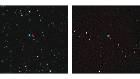 Have 3D glasses? You can view these stereo images that reveal the distance of the stars from their backgrounds, as seen by New Horizons. On the left is Proxima Centauri and on the right is Wolf 359.