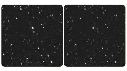 Parallel Stereo of Proxima Centauri: Use a stereo viewer for these images; if you don't have a viewer, change your focus from the image by looking "through" it (and the screen) and into the distance. This creates the effect of a third image in the middle, and try setting your focus on that third image. The New Horizons image is on the left.