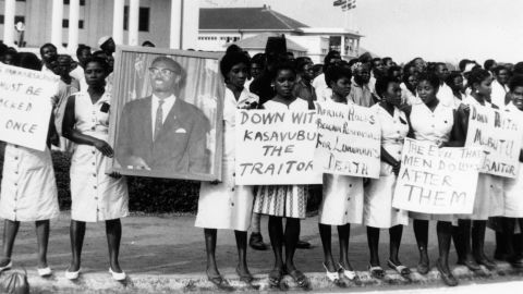 A group of women in Accra, Ghana, on February 17, 1961, mourning Patrice Lumumba, the former leader of the Congo who was assassinated with Belgian complicity.