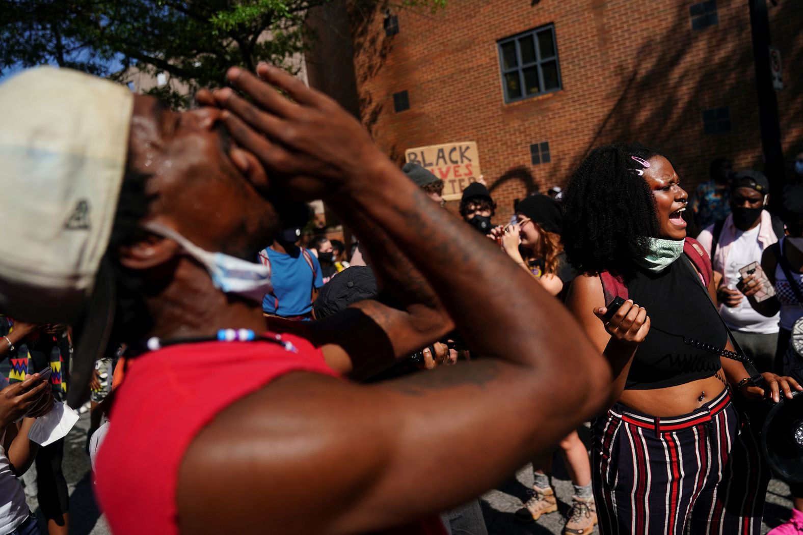 Protesters rally in Atlanta after Brooks' death.