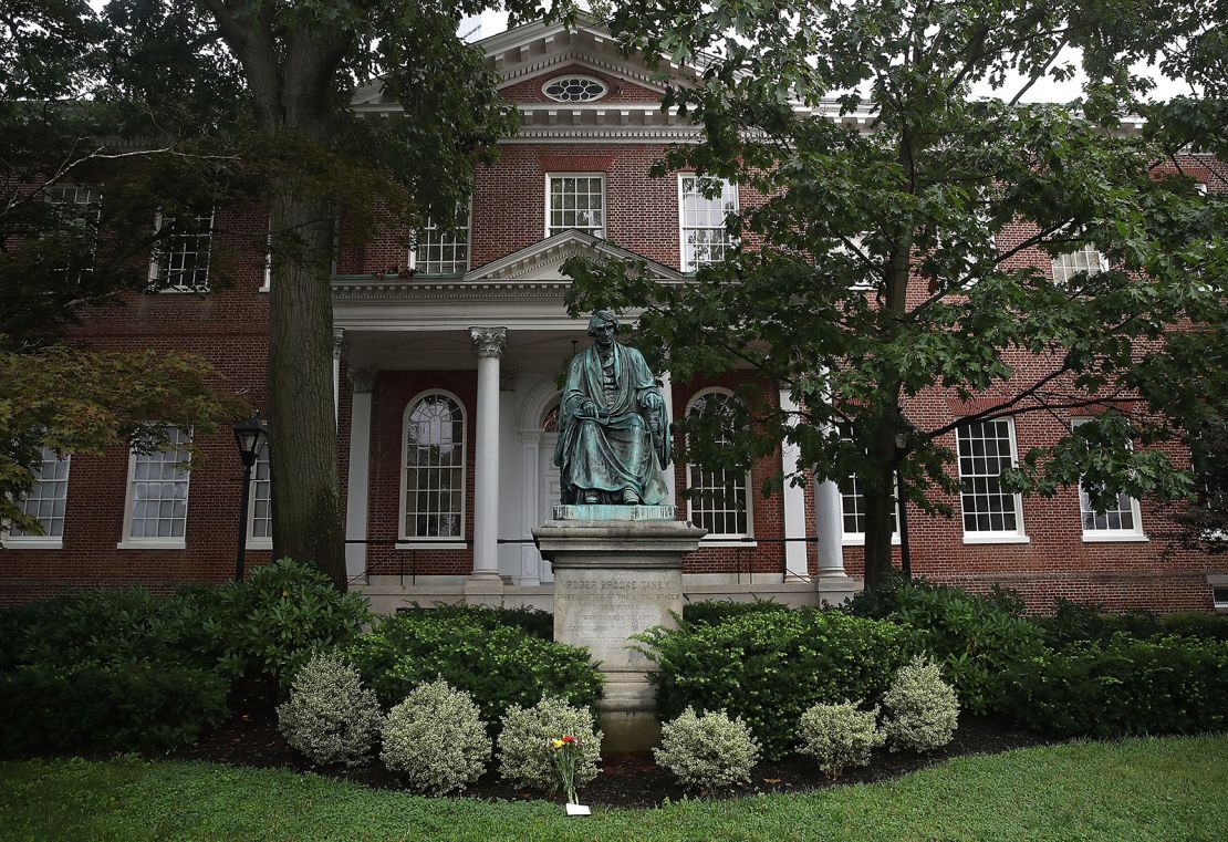 A statue of Roger Taney was removed from the Maryland State House in Annapolis in 2017. 