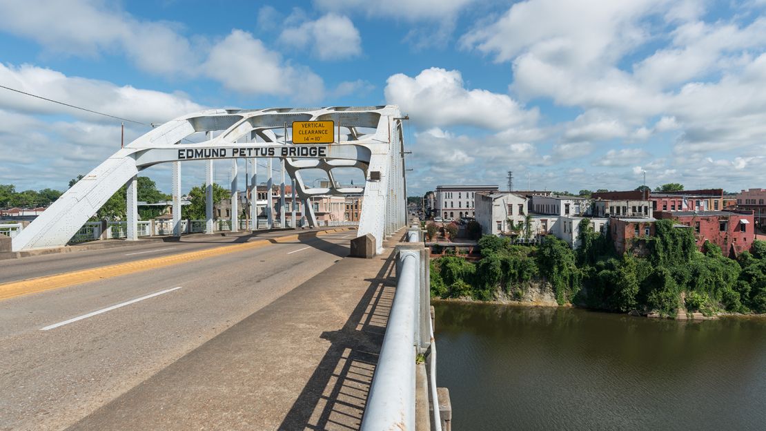 The Edmund Pettus Bridge, site of Bloddy Sunday, spans the Alabama River in Selma.