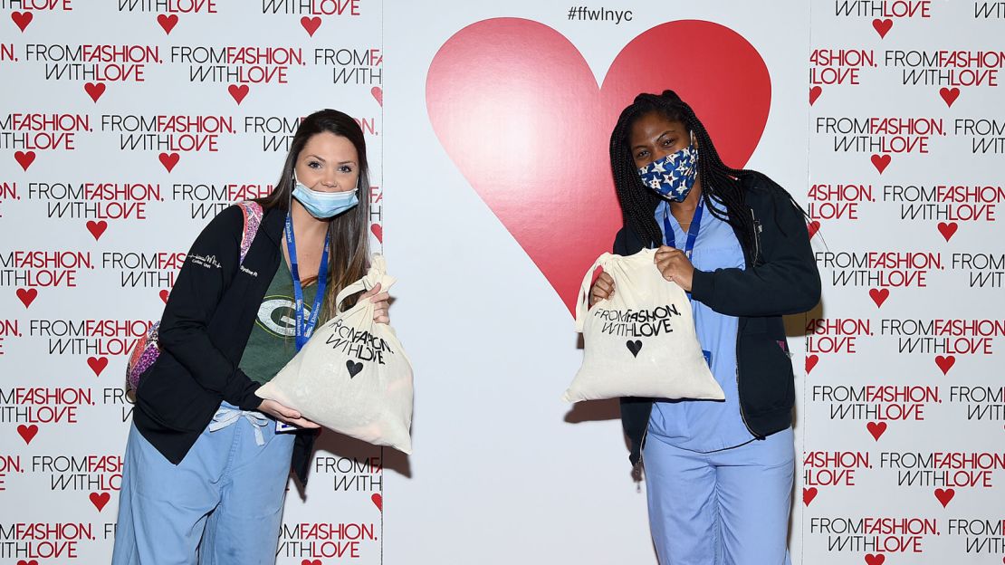 Nurses temporarily staying at the New Yorker Hotel during the pandemic were treated to special gift bags.