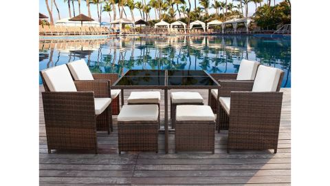 Rosecliff Heights Angelos 9 Piece Dining Set with Cushions