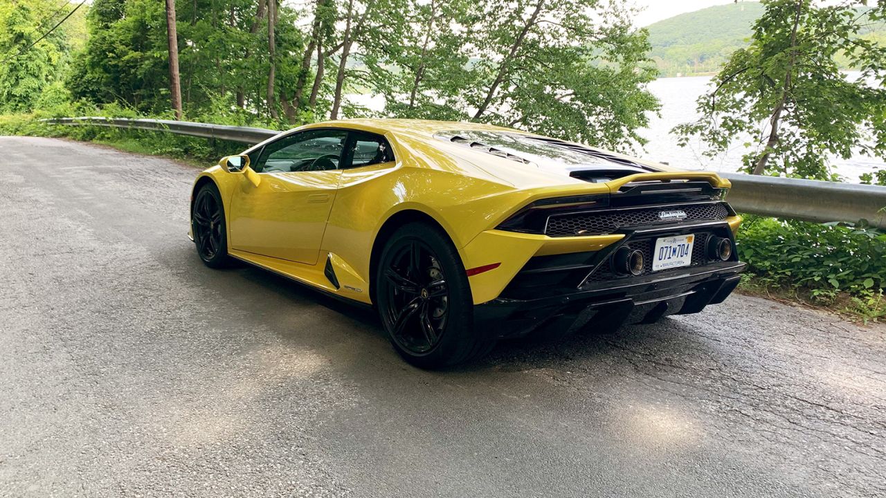 The Huracan Evo RWD has special aerodynamic touches to hold the car more firmly to the road at high speeds.