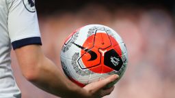 LONDON, ENGLAND - FEBRUARY 22: The Nike Premier League Tunnel Vision Merlin Ball during the Premier League match between Chelsea FC and Tottenham Hotspur at Stamford Bridge on February 22, 2020 in London, United Kingdom. (Photo by Catherine Ivill/Getty Images)