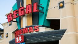 A logo sign outside of a Regal Cinemas movie theater location in Richmond, Virginia on May 13.