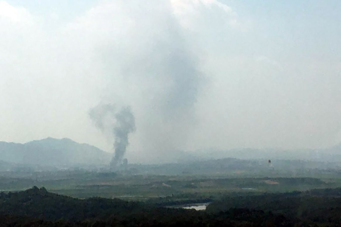 Smoke rises from the Kaesong Industrial Complex in North Korea on Tuesday, June 16. North Korea <a href="https://www.cnn.com/2020/06/16/asia/north-korea-explosion-intl-hnk/index.html" target="_blank">blew up a joint liaison office</a> used for talks between itself and South Korea, the latest sign that ties between the two longtime adversaries are rapidly deteriorating.