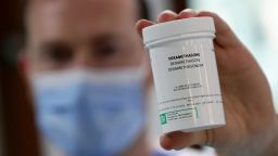 A pharmacist displays a box of Dexamethasone at the Erasme Hospital amid the coronavirus disease (COVID-19) outbreak, in Brussels, Belgium, June 16, 2020. REUTERS/Yves Herman