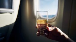 airplane alcohol STOCK