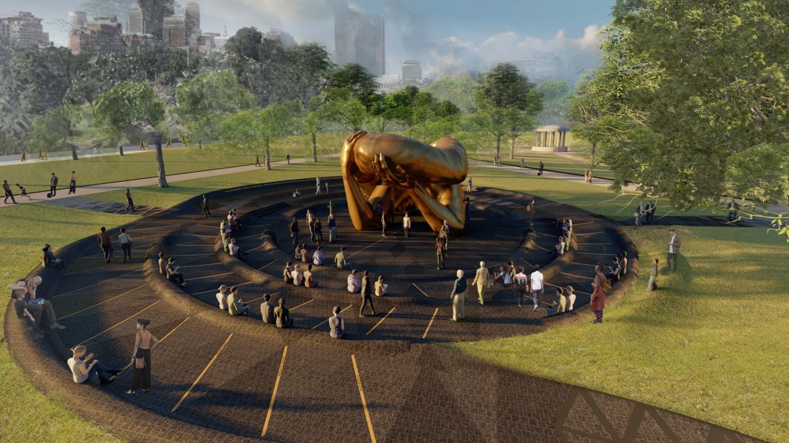 "The Embrace" is schedule to debut in Boston Common in 2022. The statue, dedicated to Martin Luther King, Jr. and Coretta Scott King, is about the "power and intention behind an embrace what it means to hold and uplift one another," Willis Thomas said.