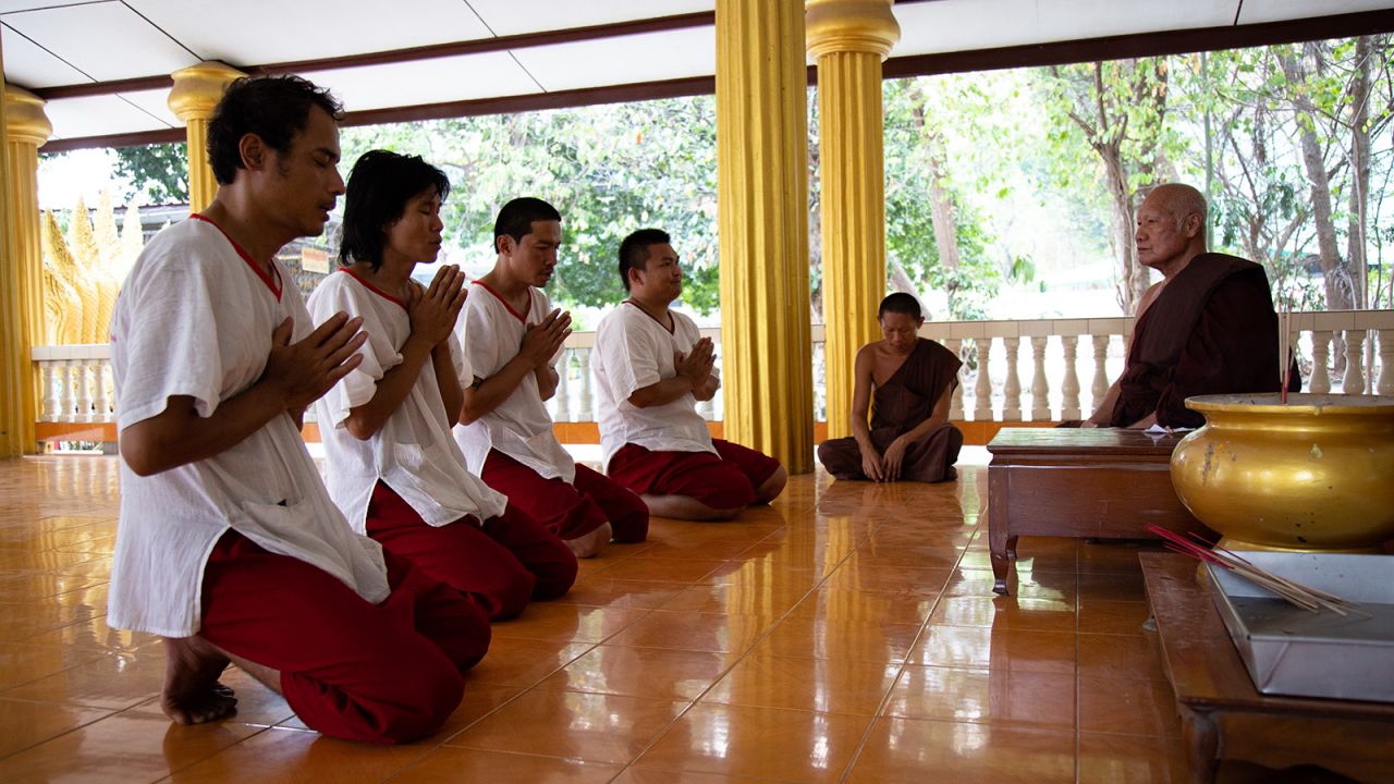 <strong>'The Sacca': </strong>New arrivals at Thamkrabok have to take a special oath called a Sacca, promising to never touch drugs again.
