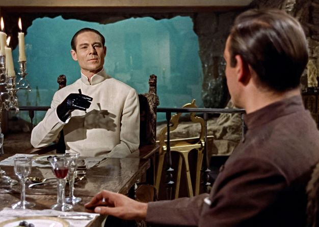 <strong>Crab Key, "Dr. No" (1962) -- </strong>Dr. No's compound was situated on the fictional island of Crab Key, off the coast of Jamaica. Its underground living quarters had ostentatious touches -- a glass wall with underwater views, Goya's portrait of the Duke of Wellington -- and all the home comforts to wine and dine Bond. But the island also contained a secret lab. It was from there that Dr. No, the SPECTRE agent with the metal hands, planned to use an atomic-powered radio beam to interfere with NASA rocket launches.<br /><br />In real life Ocho Rios, Jamaica was used for the shoot, with novelist Ian Fleming's villa Goldeneye not far away. For the interiors, shot at Pinewood Studios outside London, production designer Ken Adam used back projection to imitate the sea and dressed the living quarters with some of his own antique furniture, according to Meg Simmonds, author of "Bond by Design: The Art of the James Bond Films." 
