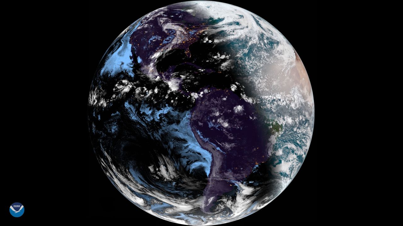 This NASA photo shows the summer solstice from 2018. Notice the angle of the terminator (the line between day and night). This tilt exposes the Northern Hemisphere to more direct sunlight than the Southern Hemisphere.