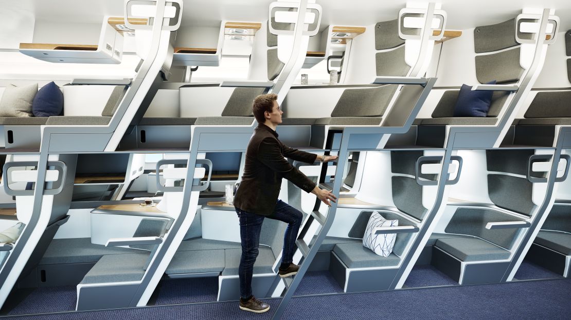 The Zephyr Seat offers a double decker airplane interior concept.