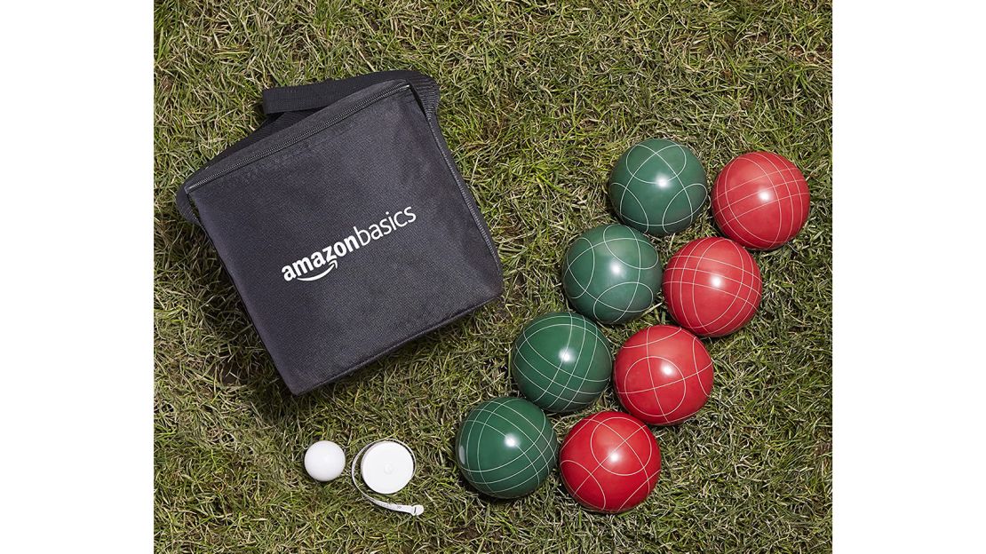 AmazonBasics Bocce Ball Set with Soft Carry Case