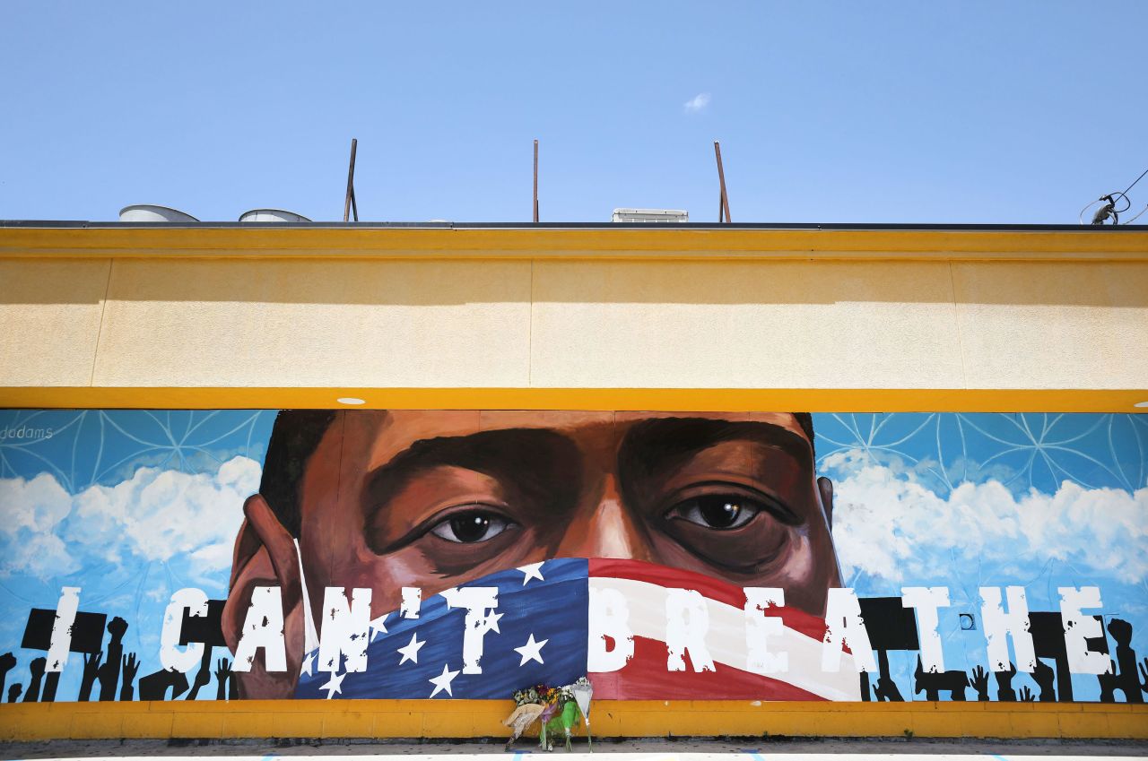 This Floyd mural was painted by Reginald Adams in Floyd's hometown of Houston.