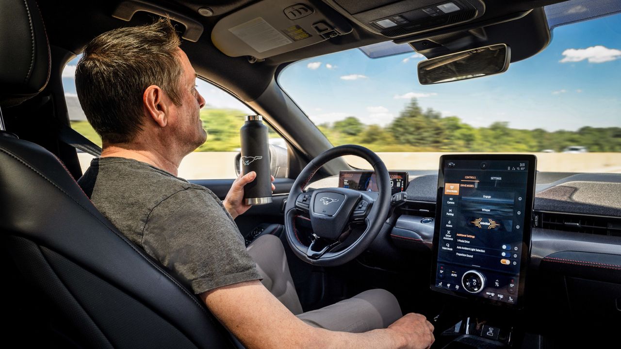 With new technology that will be offered next year, Ford Mustang Mach-E drivers will be able to drive hands-free on many highways.