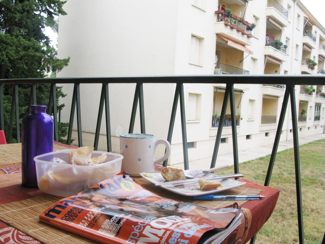 My typical morning started with café au lait, baguette with cheese, and French magazines. I lived in four different apartments over the season. My last room cost me €250 per month.