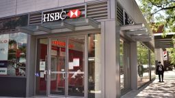 NEW YORK, NEW YORK - JUNE 17: Scene of an HSBC branch on Wednesday, June 17, 2020. According to Reuters news agency, HSBC, the biggest bank in Europe plans to eliminate 35,000 jobs worldwide, as it continues to struggle with the impact of the coronavirus. The value of HSBC stock has fallen by over 25% since the onset of the pandemic.  (Photo by Joana Toro/VIEWpress via Getty Images)
