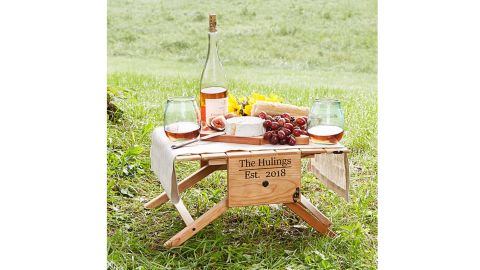 Personalized Picnic Table Wine Carrier 