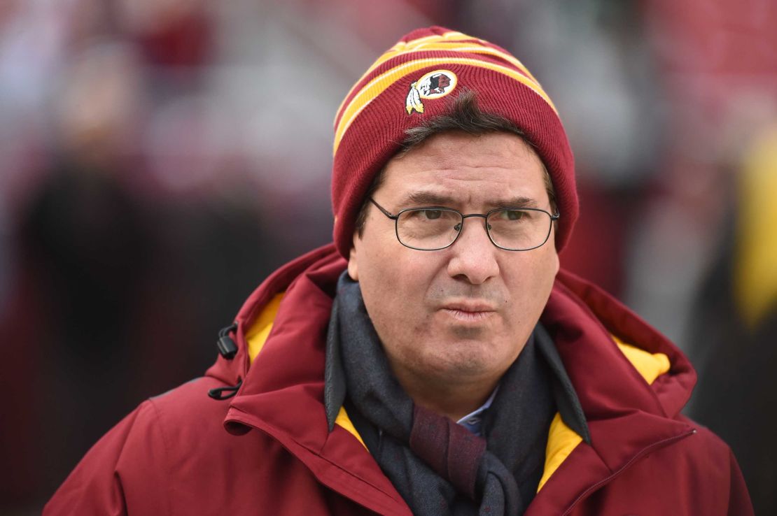 Washington Redskins owner Dan Snyder walks the field prior to action against the Philadelphia Eagles on December 20, 2014 in Landover, Maryland.