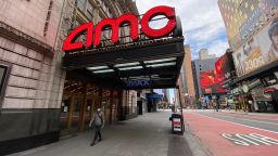 NEW YORK, NEW YORK - MAY 03: An AMC movie theater in Times Square remains closed during the coronavirus pandemic on May 3, 2020 in New York City.  COVID-19 has spread to most countries around the world, claiming over 248,000 lives and infecting more than 3.5 million people. (Photo by Rob Kim/Getty Images)