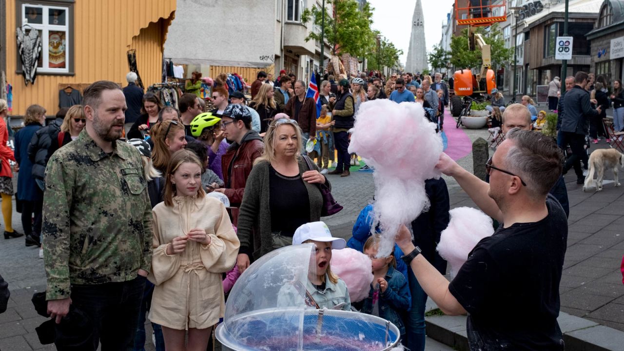 Crowds hit the streets during Iceland's national day on June 17.